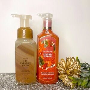 Bath & Body Work Fall Hand Soap Pumpkin Cupcake and Iced Caramel Swirl Nwt